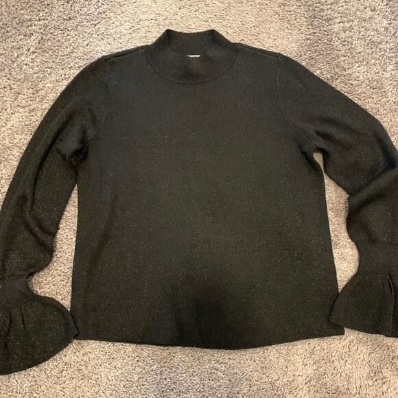 H&M Sweaters - H & M Metallic sweater with cute bell sleeves.  Size: M.
